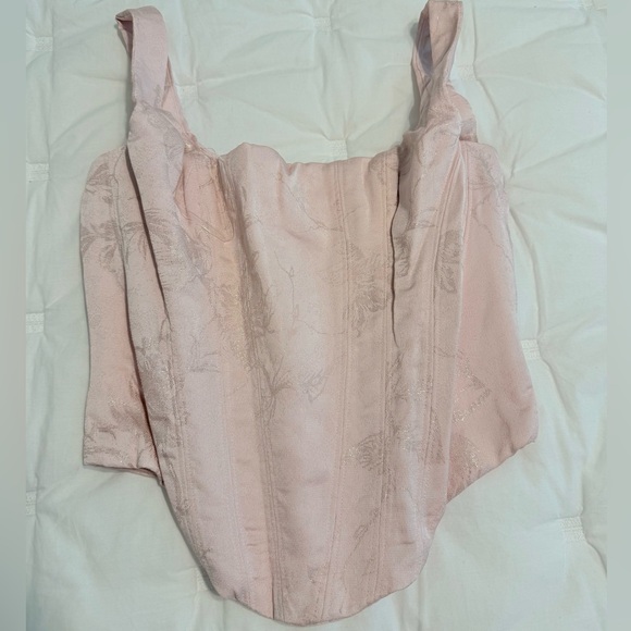 House of CB 'Rafa' pink floral satin longline corset size Small Cup A/C - Picture 2 of 7